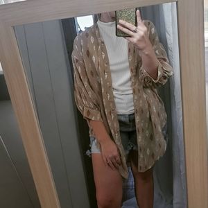 Easel Button Up Sheer Top